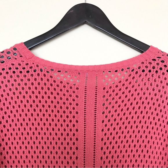 Prana Salmon Pink Crochet Ribbed Knit Sweater - Picture 7 of 10